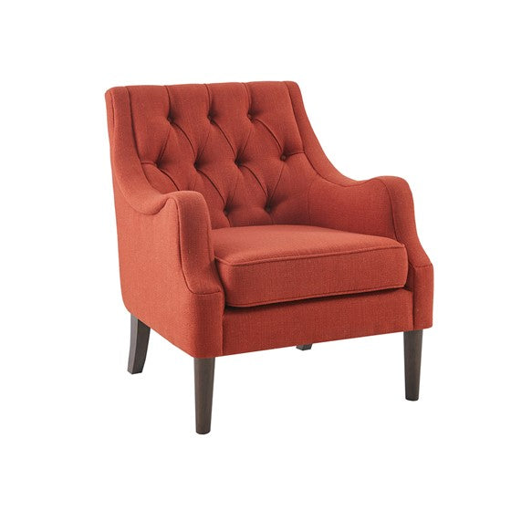 Qwen Button Tufted Accent Chair - Spice