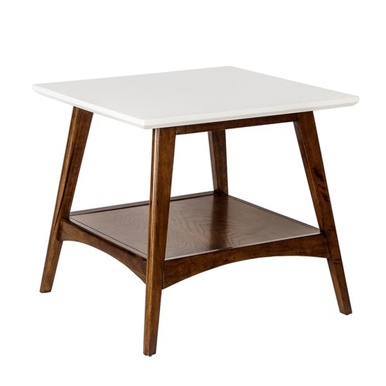 Parker End Table - Off-White/Pecan