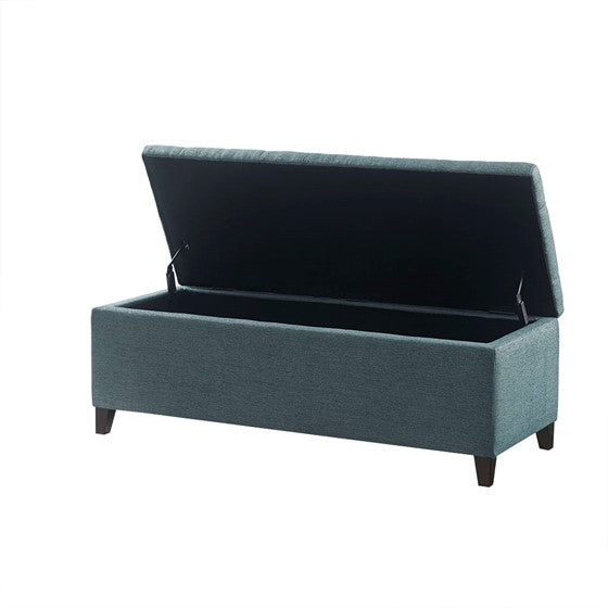 Shandra Tufted Top Storage Bench - Blue