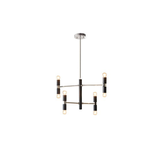 Gardham 8LT-Chandelier - Black/Silver