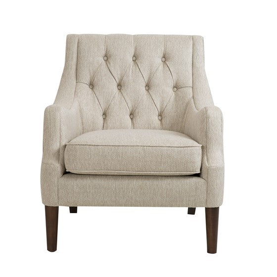 Qwen Button Tufted Accent Chair - Beige