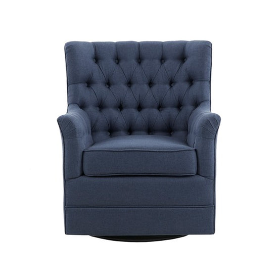 Mathis Swivel Glider Chair - Blue