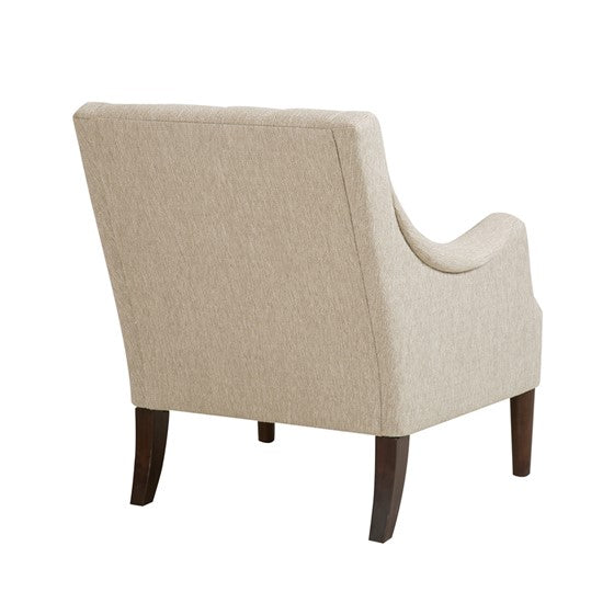 Qwen Button Tufted Accent Chair - Beige