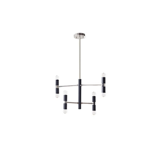 Gardham 8LT-Chandelier - Black/Silver