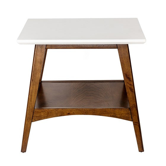 Parker End Table - Off-White/Pecan