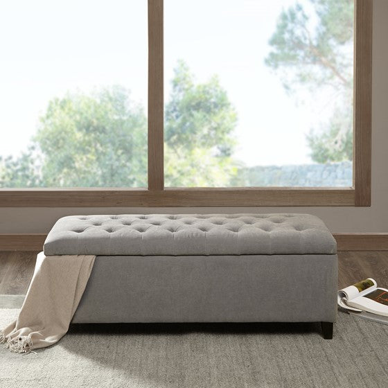 Shandra upholstered ottoman - Grey