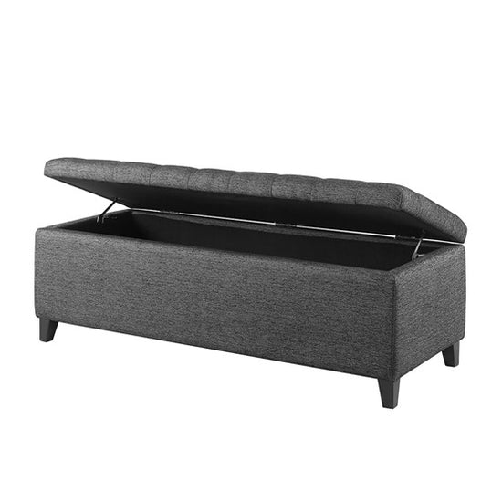 Shandra Tufted Top Storage Bench - Charcoal