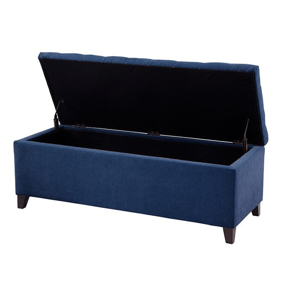 Shandra Tufted Top Storage Bench - Navy