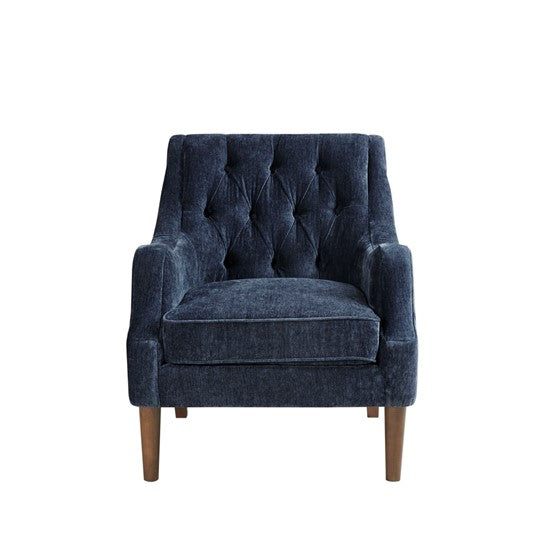 Qwen Button Tufted Accent Chair - Navy