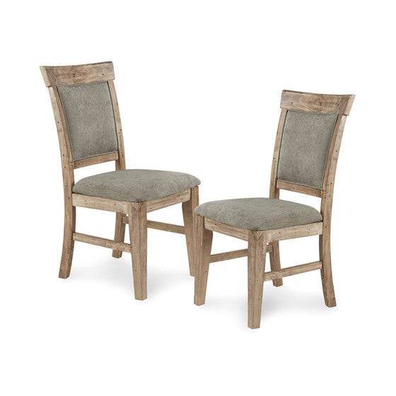 Oliver Dining Side Chair, Natural/Grey (Set of 2)