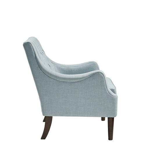 Qwen Button Tufted Accent Chair - Dusty Blue