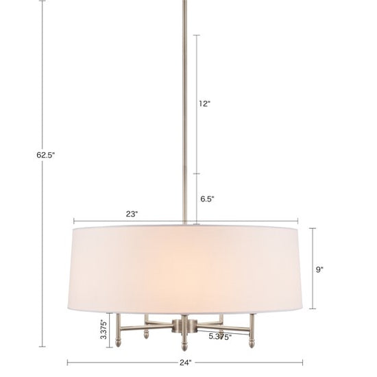 Presidio Chandelier - Silver/White