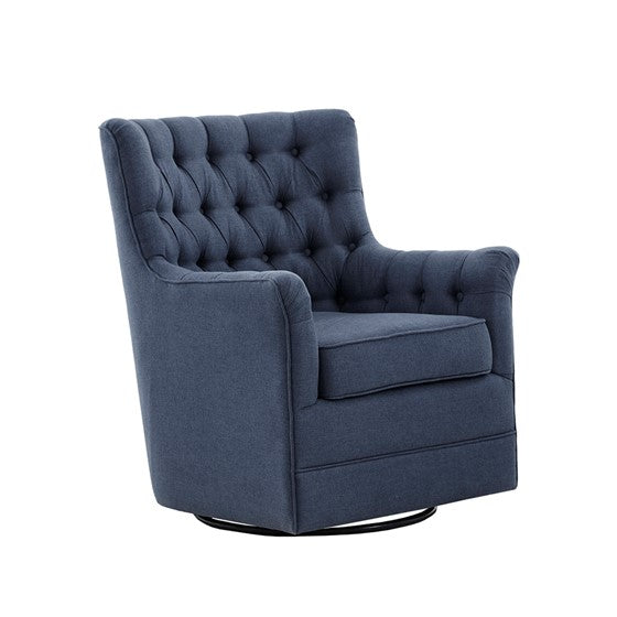 Mathis Swivel Glider Chair - Blue