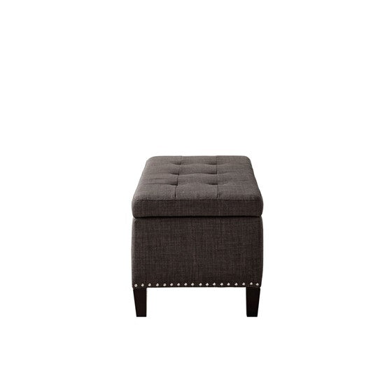 Shandra II Tufted Top Storage Bench - Charcoal