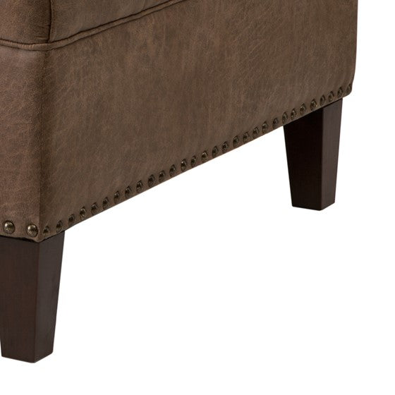 Lindsey - Brown Tufted Square Cocktail Ottoman