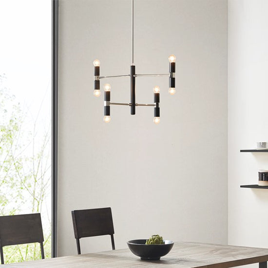 Gardham 8LT-Chandelier - Black/Silver