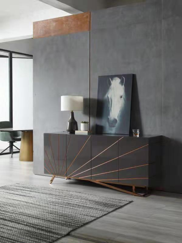 Modrest Katzu- Modern Grey and Rose Gold Buffet