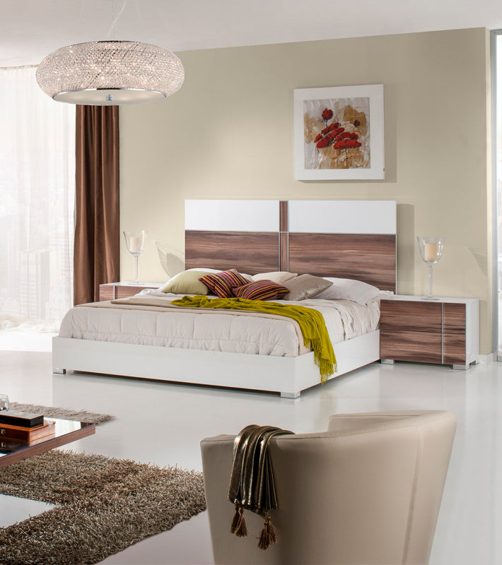 Nova Domus Giovanna Italian Modern White & Cherry Bed