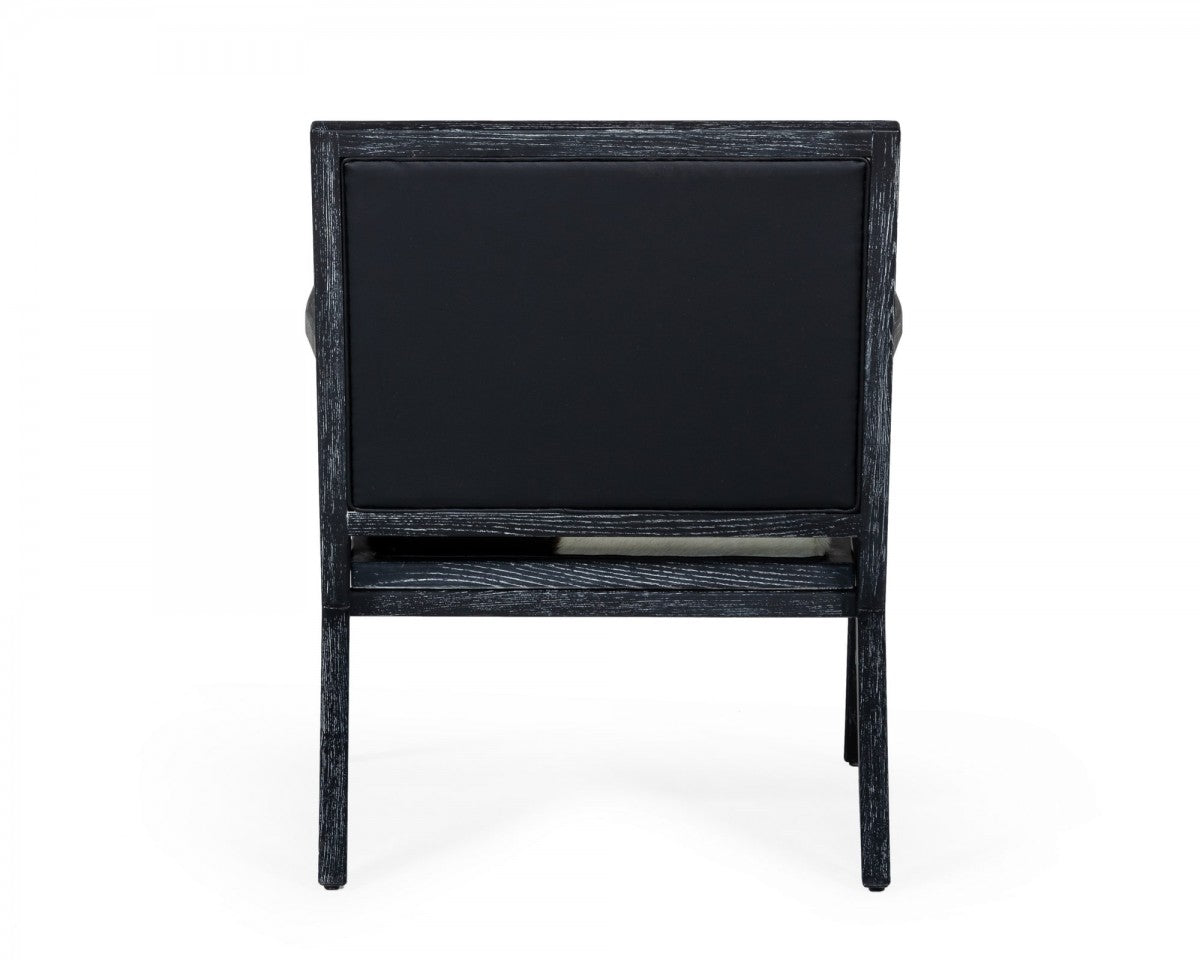 Modrest Hallam - Glam Black and White Cowhide Accent Chair