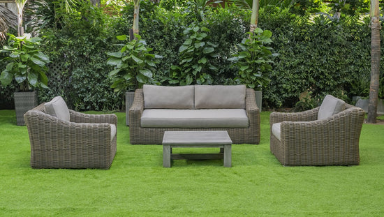 Renava Sapelo Outdoor Beige Wicker Sofa Set